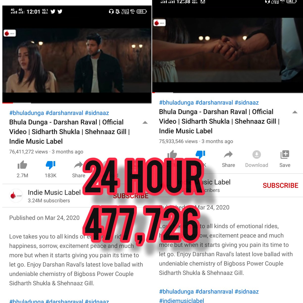 Beingkhanumar's tweet photo. Really Appericiate All Of Of You
HardWork >>Other Fandome Aid Pr
Last 24 Hour Views
#BhaluDunga 4,77,726
#KallaSohnaNai 4,13,087
2 Days Before Ye Diffrence
1,14,912K
Jo Ab 64,639K Per Aa gaya
Keep Stream Gys
Make 100 Million
#AsimRiaz #Asim https://t.co/uvRyFoboz4