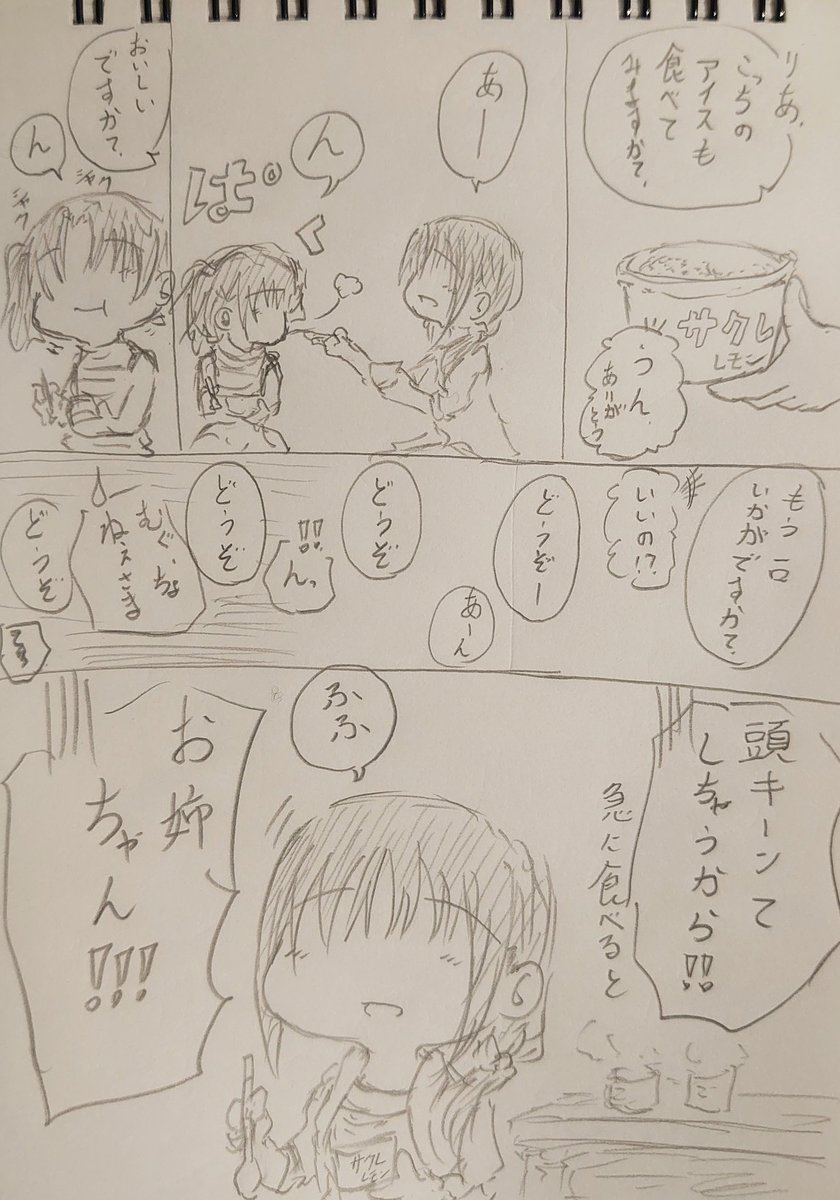 アイスをくれる姉。 