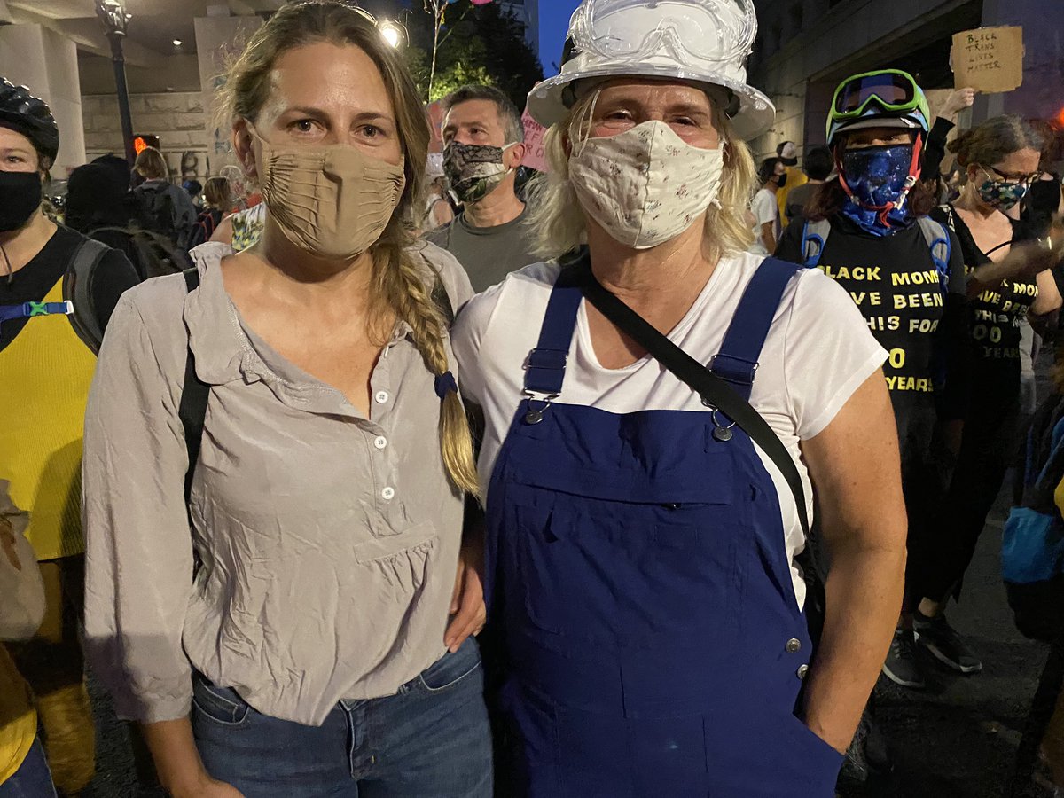 Erika G. Is out tonight with her mom are out tonight. They came tonight for the first time after seeing the tear gas and federal force last night (7/18)