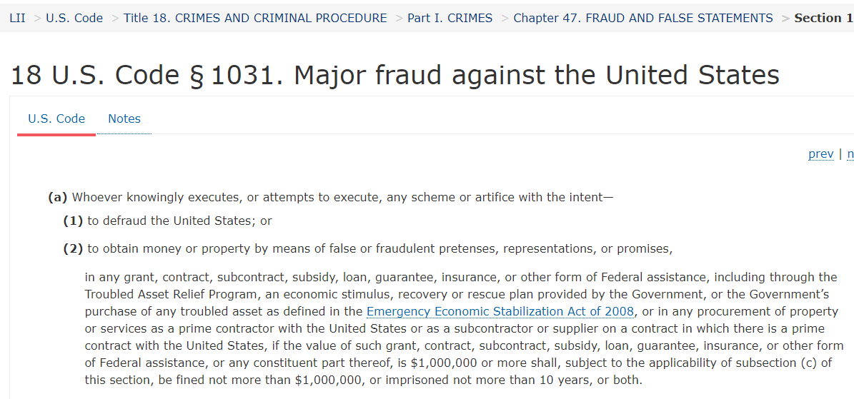 At this point we're **still** not sure exactly HOW MUCH of taxpayer's money the FBI paid Steele for the FAKE INFO they ended up using in the corrupt warrant on  @carterwpage.Some say $36,000, but it was likely far more than that.Take a look at this:  https://www.law.cornell.edu/uscode/text/18/1031