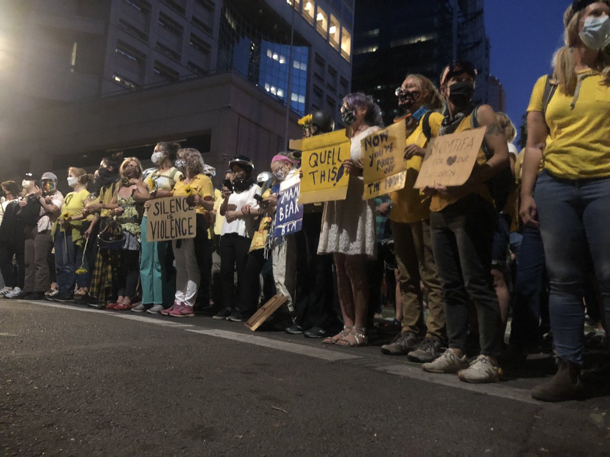 Back in front of the Justice Center, Sunday July 19th. The Moms Aganist Police Brutality are here.  #MomsAreHere  #blacklivesmatter      #protest  #pdx  #portland  #oregon  #blm  #acab  #PortlandProtest  #PDXprotest  #PortlandPolice