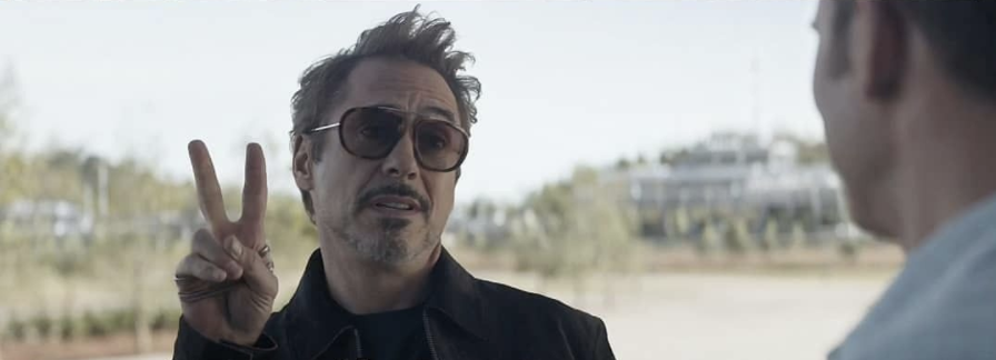 FilmEasterEggs's tweet photo. In 'Iron Man' (2008), Tony sarcastically comments on the soldier throwing up a peace sign

After the soldier dies to save him, the peace sign becomes a regular move for Tony ✌️

via u/mimedx https://t.co/3KW5m2F9A4
