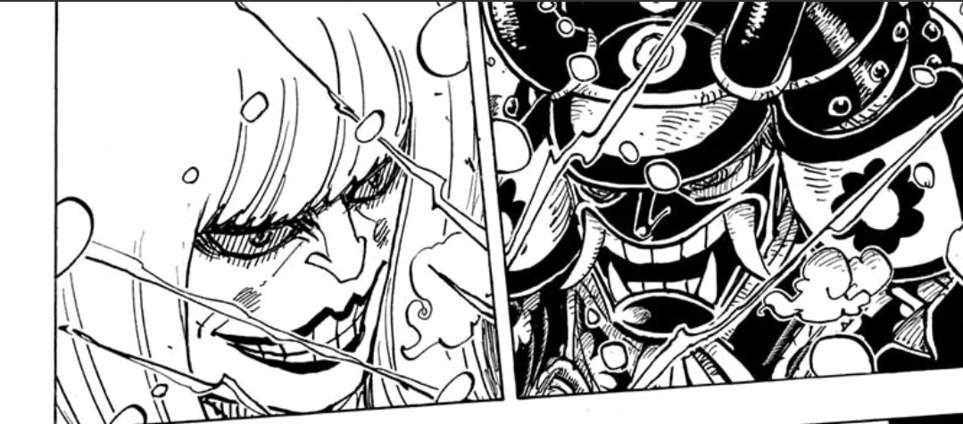 Kikunojo vs Kanjuro.Quel dommage de ne pas avoir de focus sur leurs capacités au combat, encore plus quand on sait que le traître a caché son jeu pendant tant d& #39;années.Aucun des deux n& #39;est à sous-estimer, on aurait pu avoir une très belle démonstration de combat.