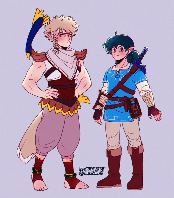 BOTW BakuDeku AU with Deku as Link and Bakugo as Revali 
#bkdk 
