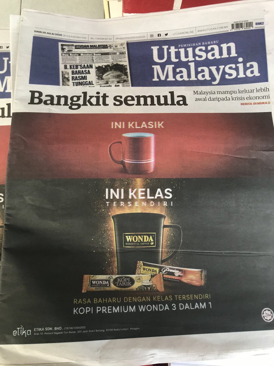 ibdil's tweet photo. Selamat kembali Utusan Malaysia. @UMonline https://t.co/Csbg68wdbT