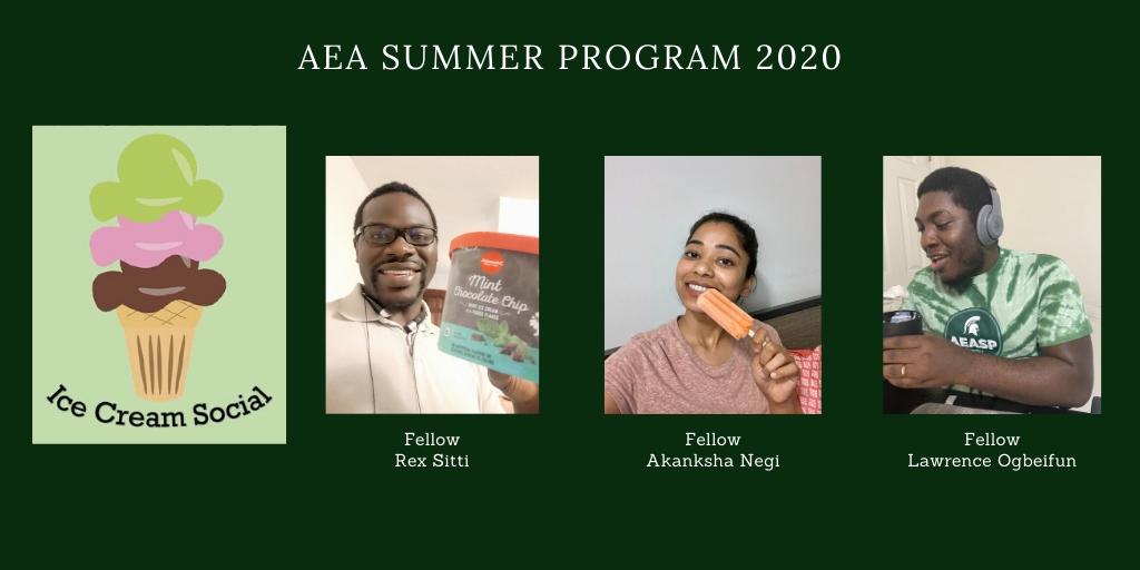 AEASPmsu's tweet photo. AEA Summer Program 2020 - A look back. Covid 19 = Virtual. #AEASP20 #Summerofecon #Welooklikeeconomists #Futureeconomists @michiganstateu @MSUGradSchool @MSU_SocSci https://t.co/2YL2n4nRfY