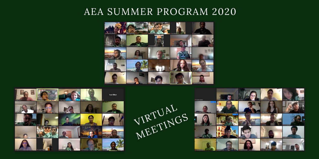 AEASPmsu's tweet photo. AEA Summer Program 2020 - A look back. Covid 19 = Virtual. #AEASP20 #Summerofecon #Welooklikeeconomists #Futureeconomists @michiganstateu @MSUGradSchool @MSU_SocSci https://t.co/2YL2n4nRfY