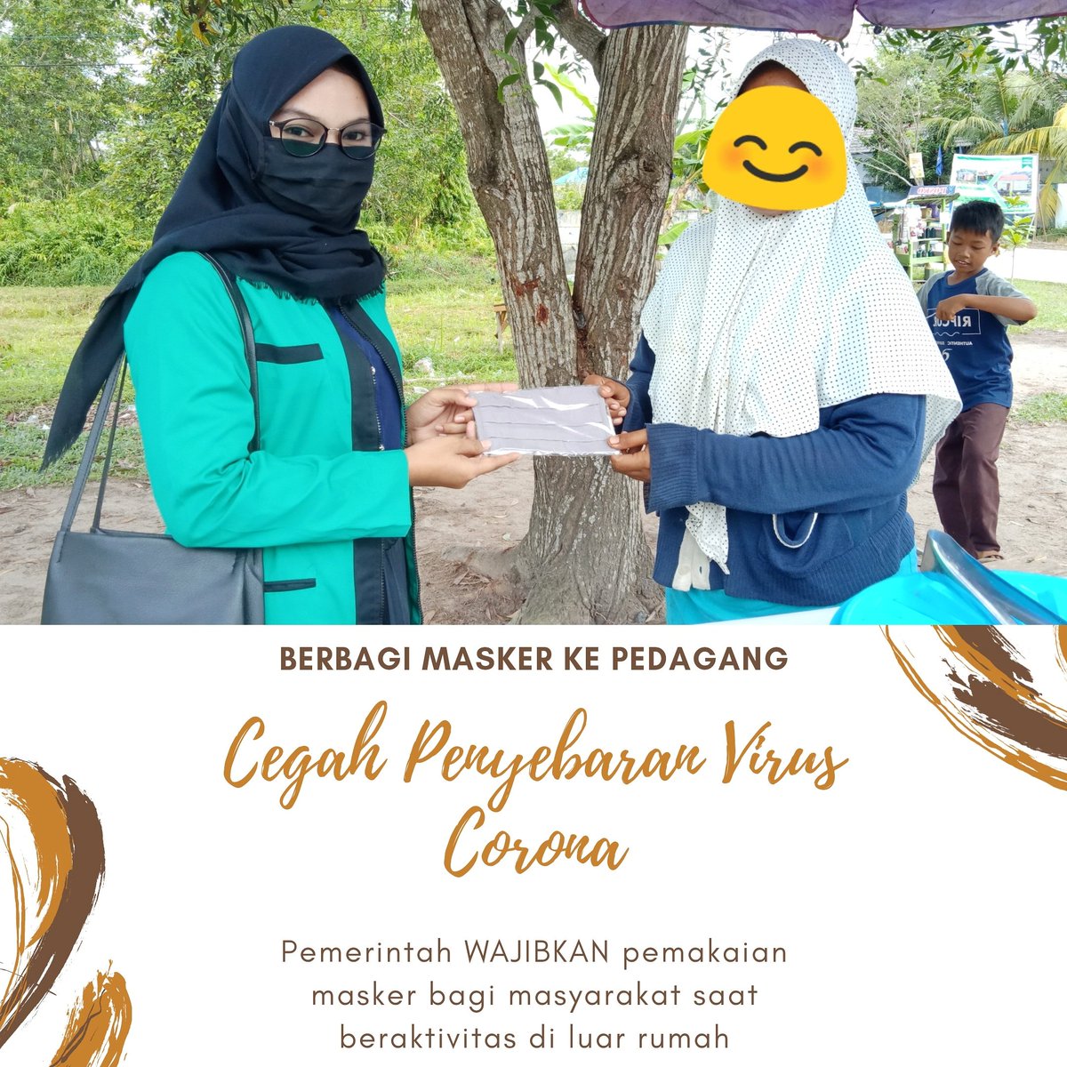 hudaanrl99's tweet photo. Assalamualaikum wr. Wb ✨
......
Kegiatan kali ini yaitu membagikan masker kepada para pedagang. Kegiatan ini bertujuan untuk meningkatkan kesadaran masyarakat betapa pentingnya penggunaan masker saat berada diluar rumah.
.......
Semoga bermanfaat ✨ https://t.co/ZUCnZ1ezHo