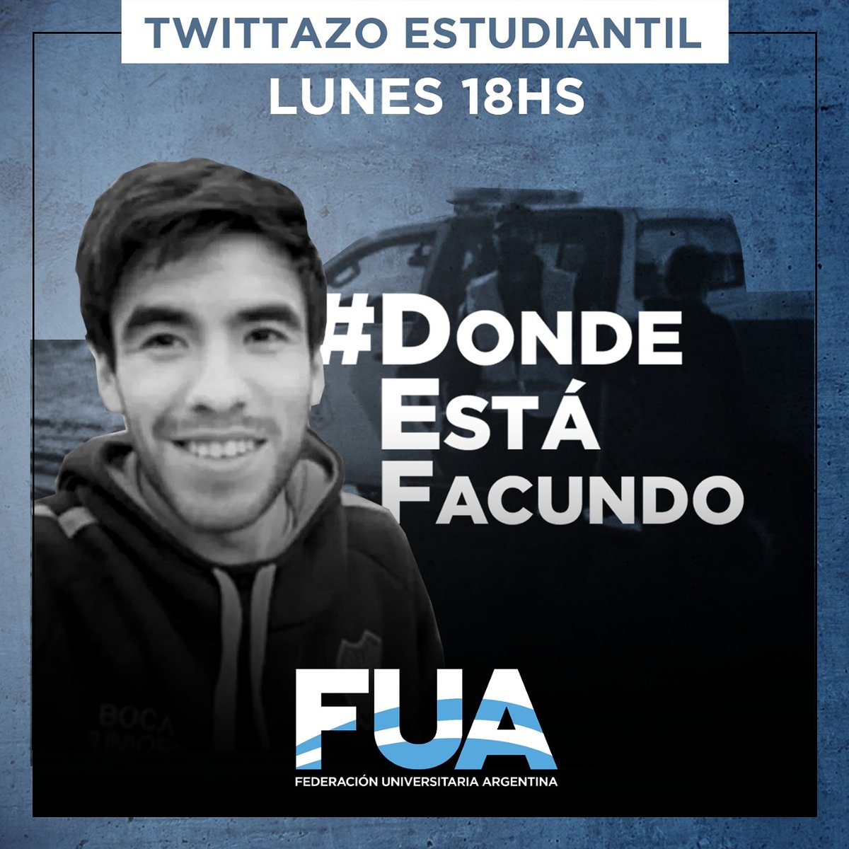 laFUA's tweet photo. TWITTAZO ESTUDIANTIL

#DondeEstaFacundo
🗓️ LUNES 20 DE JULIO
⏰ 18:00

El Estado es responsable y por eso exigimos la aparición con vida YA de Facundo y la renuncia urgente del ministro de seguridad Berni.

#ApariciónConVidaYAdeFacundo
#KicillofEsResponsable
#ChauBerni https://t.co/wJarHzwbH5