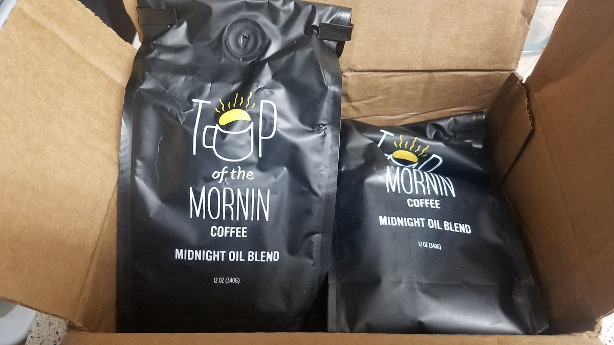 aialexander3's tweet photo. @TOTMCoffee Just got ours today! Smells amazing! https://t.co/TEEfDfttkT