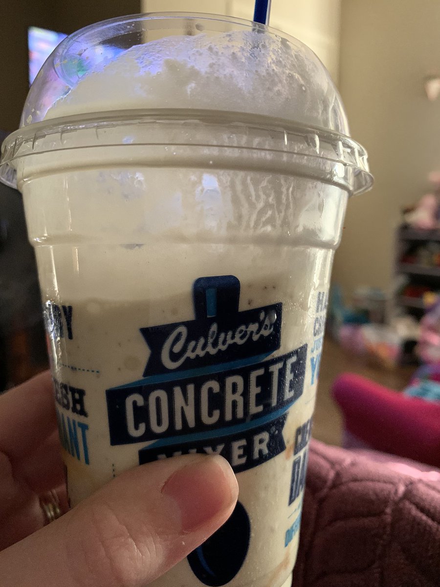 JESSSSSx12's tweet photo. @culvers extremely disappointing. As someone who worked for Culver’s for 7 years as a team member and supervisor, I can’t imagine EVER serving something like this to a customer. Much less TWO concretes made this way! we were given the equivalent of a short mixer 😑 https://t.co/Dvk9PdkeZ7