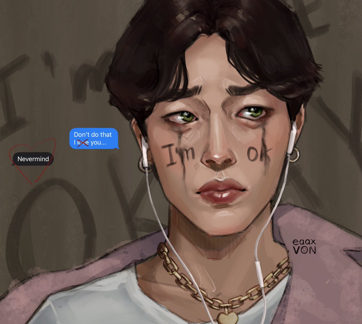 swvonn's tweet photo. “AU where the last words of your soul mate are tattooed on your skin”
.
#jiminfanart #yoonminfanart #btsart #digitalpainting #sadbts #illustrationart https://t.co/ts4LiSnPW4