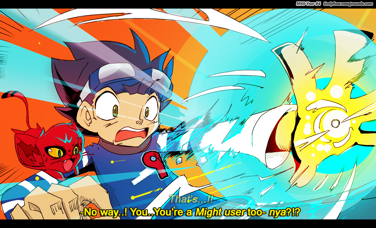 EdTindy's tweet photo. After a short break, let's resume the Mn9 special 4th Anniversary.
Sixth entry is the protagonist N#9! (and a weird talking-neko-chan..???)
----
#mightyno9 #Beckwillreturn #mn9 https://t.co/fDA4iBnlBf