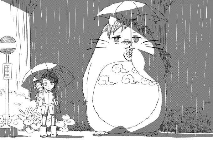 先日ようさんと盛り上がってたジ○リ義炭のト/ト/ロバージョンの落書き。はしゃいでようさんに送りつけたやつですが、背中そっと押してもらったので上げときます。ふざけてすみません…。リプのほうに♥️くださった方々もありがとうございました? 