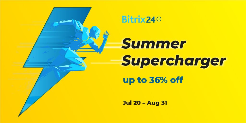 WebBeeNZ's tweet photo. Bitrix24 Summer Supercharger - Up to 36% Off.
As we getting closer to August, Bitrix24 is starting traditional Summer Sale.
From July 20th to August 31st, you will be able to get a discount of up to 36%. Get a quote and move your business forward!  https://t.co/mdF3KQLOxm https://t.co/kTqJyJ4NYV