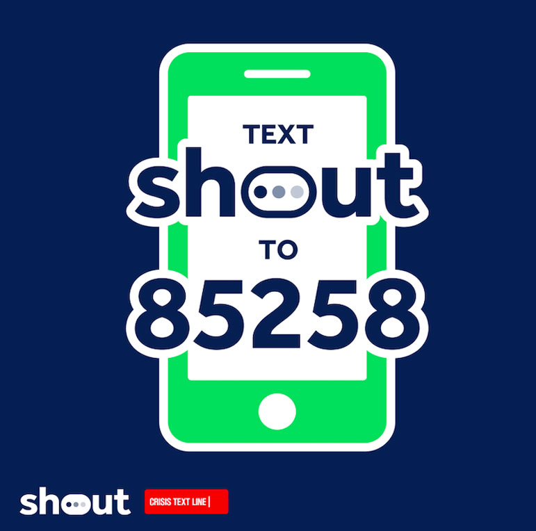 If you or someone you know is having a crisis, or need someone to talk to urgently. You can text these guys, 24/7 365 for support and guidance.