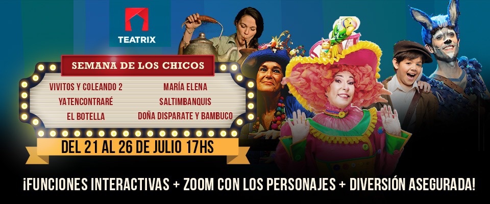 Este doMingo 26 de julio 17hs te esperamos en <a href="/SomosTeatrix/">TEATRIX</a> a 150 pesos!!!!