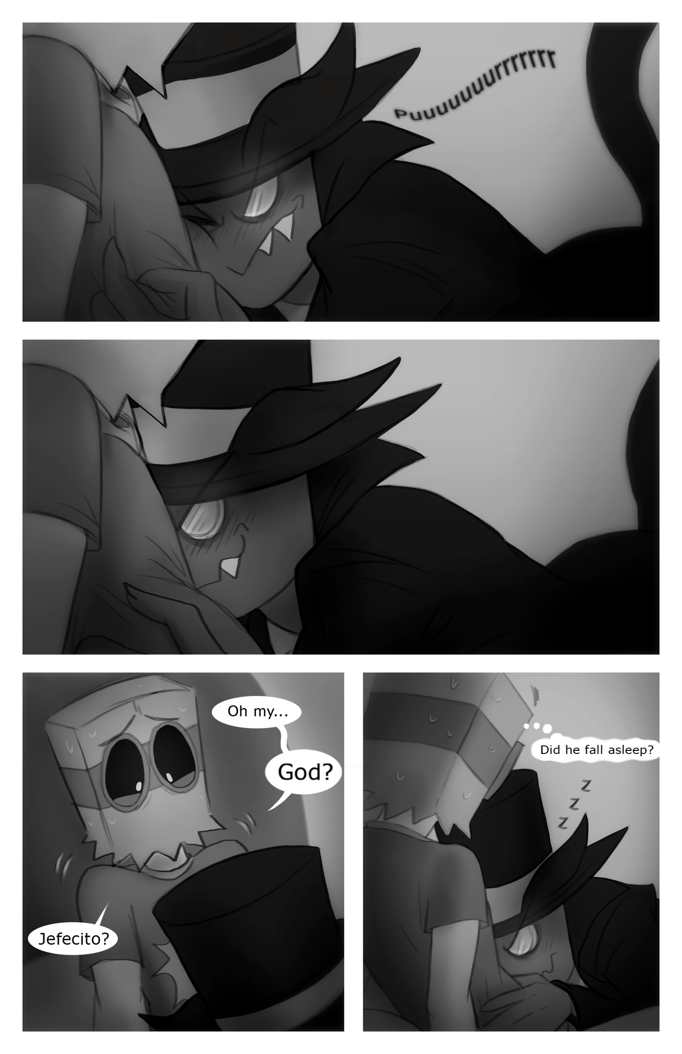 “pag 16 #villainous #paperhat #webcomic #comic #yaoi #drflug #blackhat” .