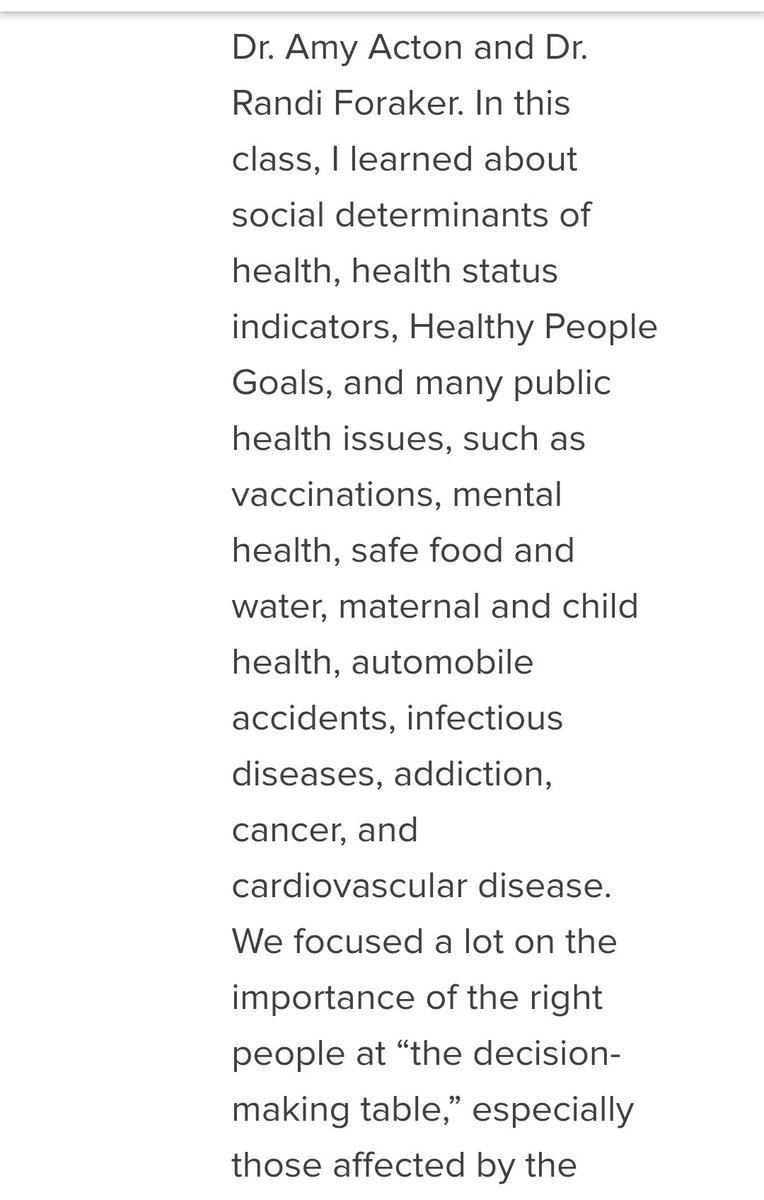  #AmyActon  #PartnersInHealth  #PIH "We focused a lot on the importance of the right people at “the decision-making table” especially those affected by the decisions made by the  #government & policy makers, read Mountains Beyond Mountains by  #PaulFarmer" https://u.osu.edu/kemble10hseportfolio/2016/12/16/first-semester-in-a-nutshell