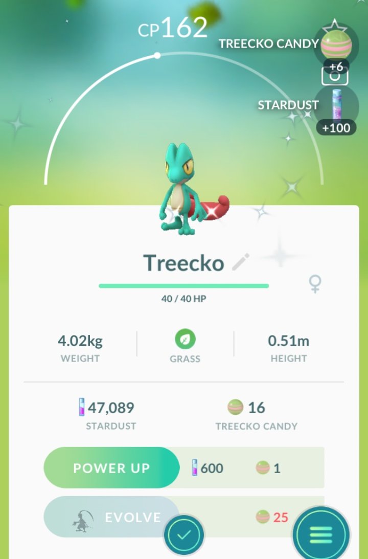 FabianPikachu's tweet photo. 7/19/20 at 6:25pm, I randomly found a Shiny Treeko 😃✨🌿
#ShinyPokemon #ShinyPokemonGo #PokemonGo #ShinyTreeko https://t.co/nCnxPUujo4