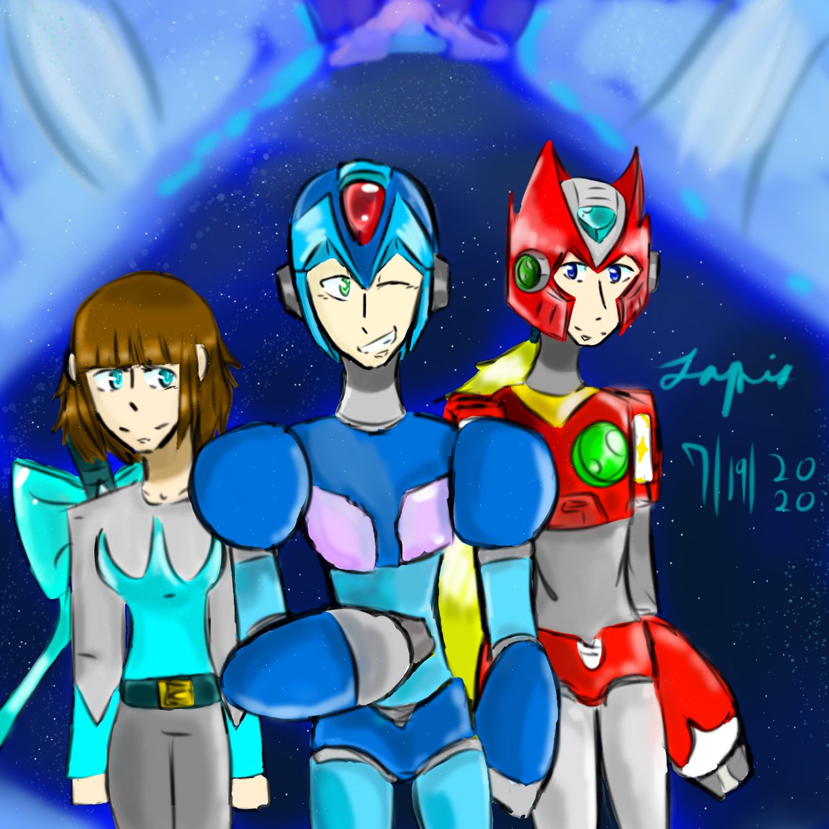 LapisTheWolf's tweet photo. #AnimeArt #Anime #art #MegaMan #MegamanXArt #ArtistoftheSummer #artist #ArtistOnTwitter #TruforceTrio #Truforce https://t.co/vc9BZUFDA2