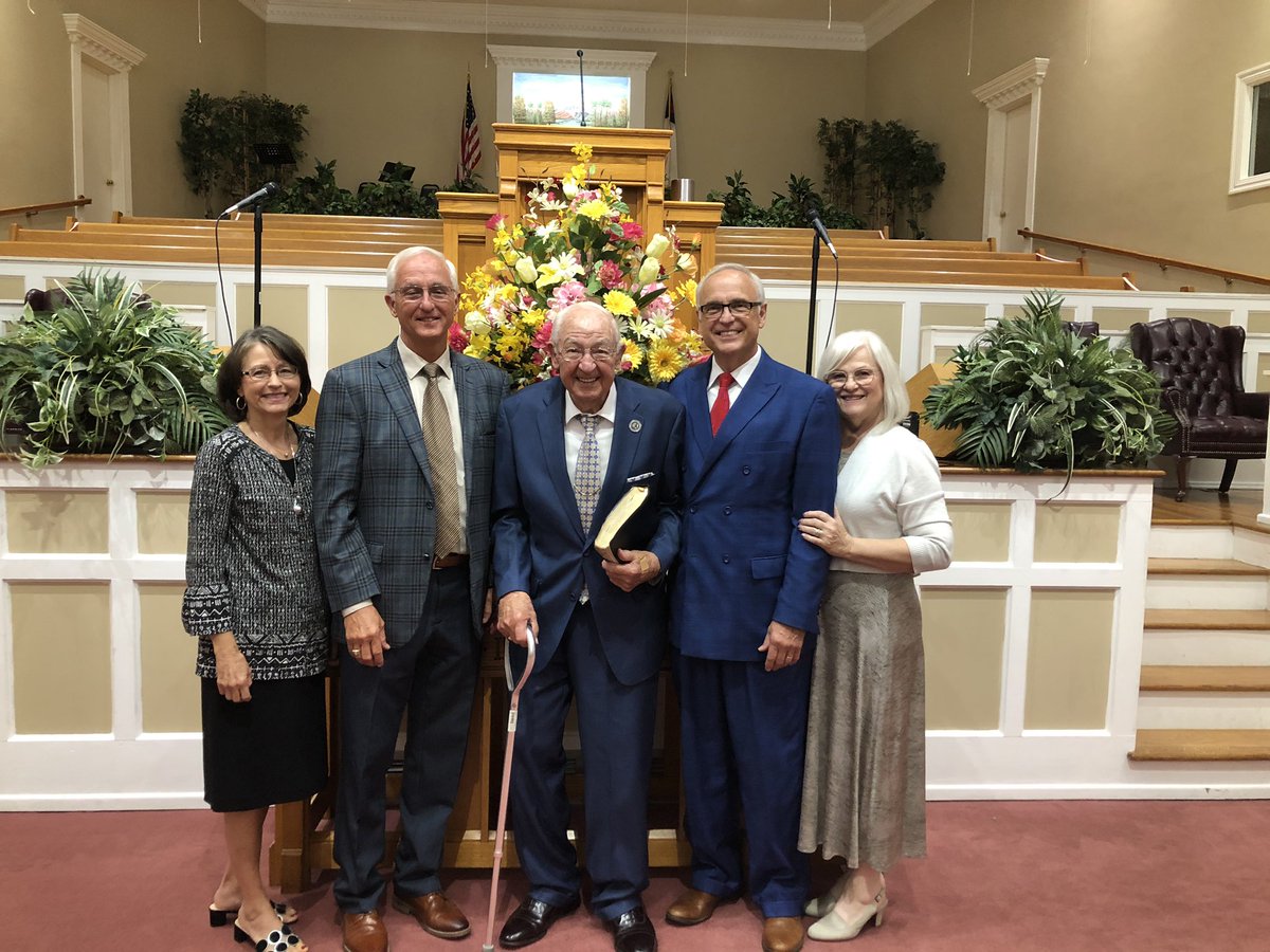 Dad mounted the pulpit of Dr. Harold B. Sightler with a shout tonight.  64 years ago he preached his first sermon at Tabernacle. My brother Lathan, wife Gail and I sang with sister Lynn on the piano. Great Homecoming Day!
