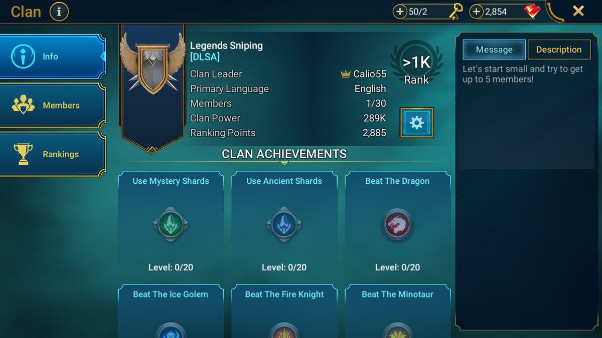 Calio_LS's tweet photo. If you play #RaidShadowLegends and you need a clan then feel free to join mine and @Exact_LS! We just recently made it 🥺 https://t.co/UwHachDGY0