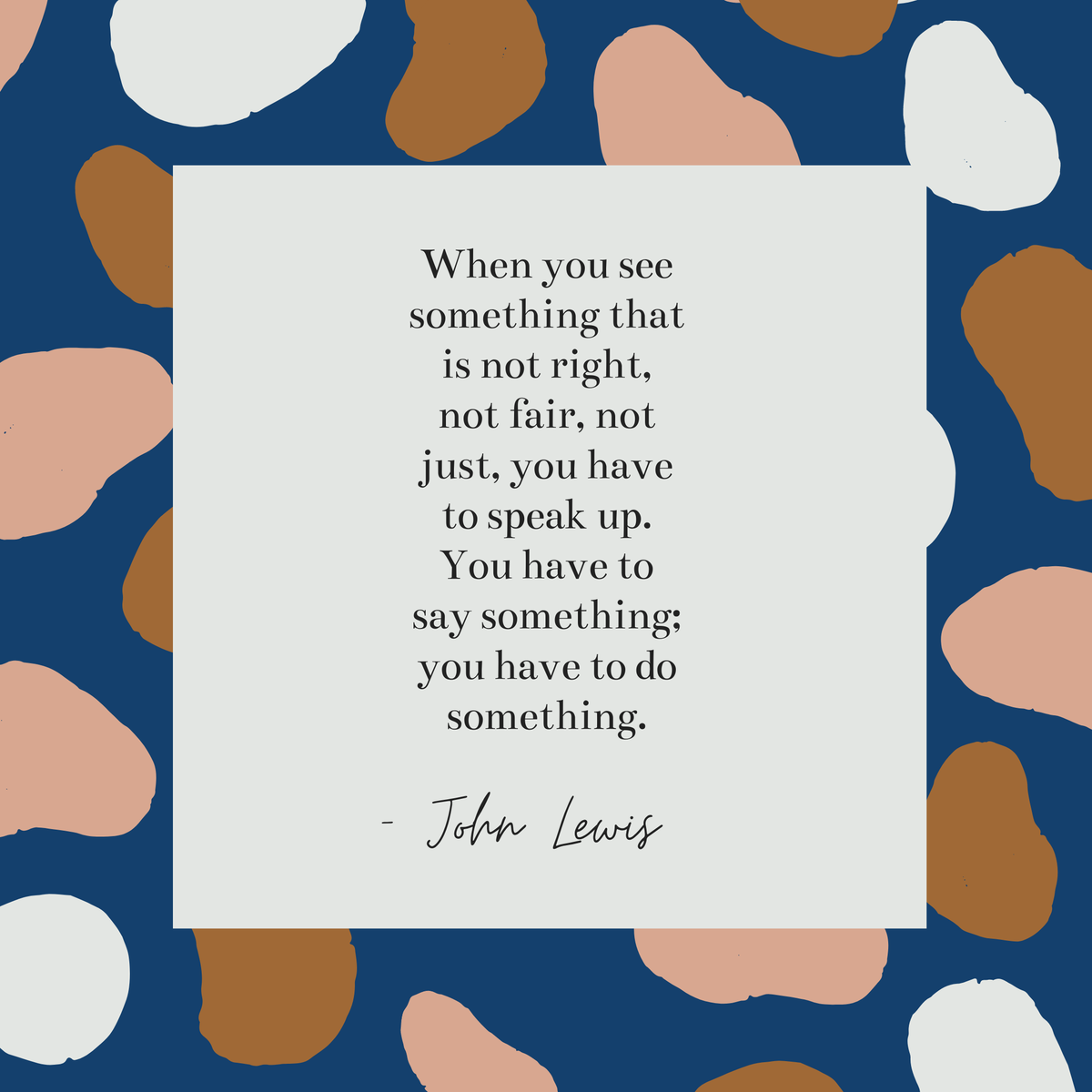 blindspotcomms's tweet photo. Congressman John Lewis will forever be remembered for his activism and leadership throughout the civil rights movement. We must make it our mission to carry on his legacy. Be bold and create change. #johnlewis #civilrights #equity #goodtrouble #leadership #activism https://t.co/oZPzT44QP8