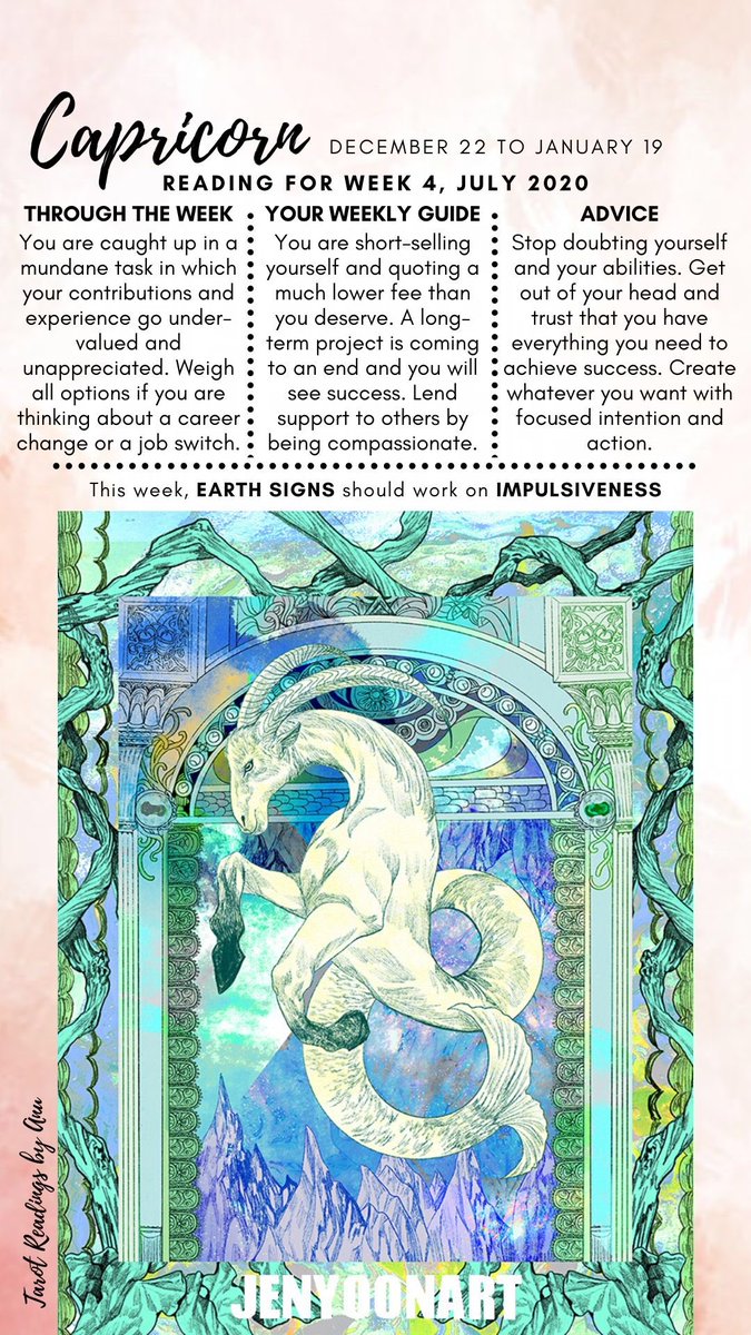 Arcananu's tweet photo. Weekly #TarotReading for #ZodiacSigns for Week 4 July 2020 (i.e. Week of July 20 to July 26). 

This one is for #Capricorn https://t.co/rZuvDW9Hhn