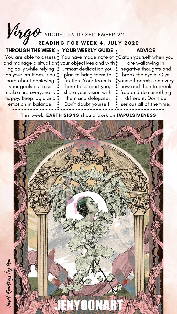 Arcananu's tweet photo. Weekly #TarotReading for #ZodiacSigns for Week 4 July 2020 (i.e. Week of July 20 to July 26). 

This one is for #Virgo https://t.co/92LQczwmxT