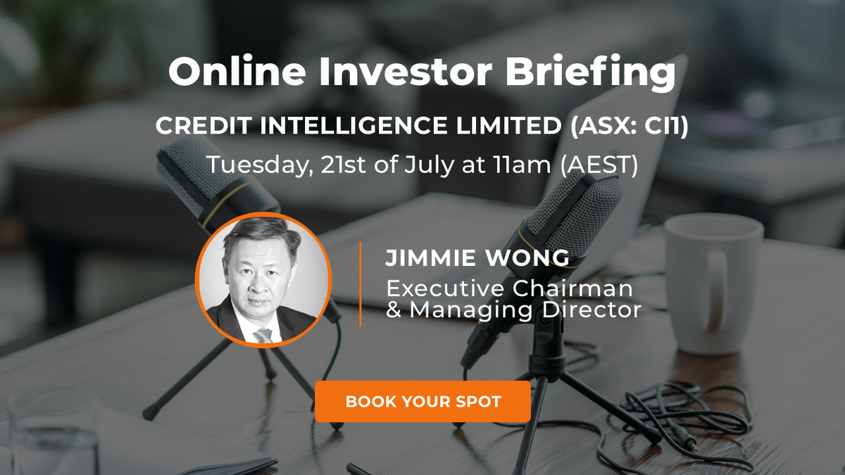 CreditIntel_CI1's tweet photo. Join Credit Intelligence $CI1 Executive Chairman Jimmie Wong and @ChapterTwoAus CEO Chris Mushan to learn how Credit Intelligence is projecting unprecedented growth due to the current #COVID19 driven recession.

Register: https://t.co/srRNKc63wJ
#investorupdate #fintech https://t.co/PmbYm4KRd4