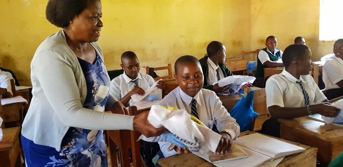 FoundationShina's tweet photo. Here are a few photos from the campaign for ‘Keeping Girls in School; Ending the Period of Shame’ at the Thithi Primary School Masimba and Salvation Army Secondary school in Kilome. https://t.co/SnIzdh9J0M