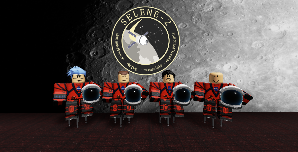 Crew of Selene 2: 

Left - right: Abyssal_Principle, michaelp10, BenjaminFPierce, dampug

NASA chose Selene for the name of the missions after the Greek goddess of the Moon, who used her moon chariot across the heavens

These will be the first Astronauts to Orbit the moon.