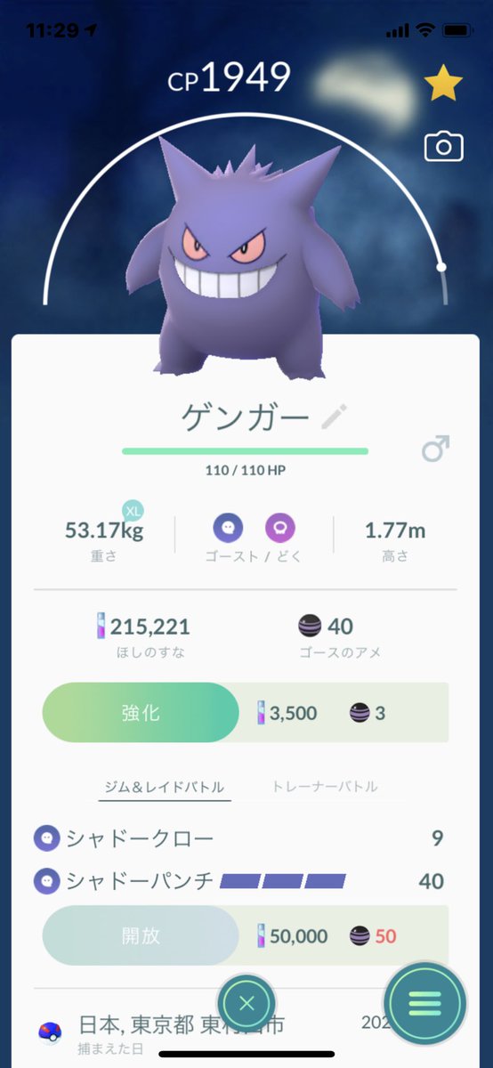 マヨテル 進化したー やっとゲンガー 1番好きなポケモンはヒコザルです ポケモンgo ゲンガー ヒコザル ダイパ