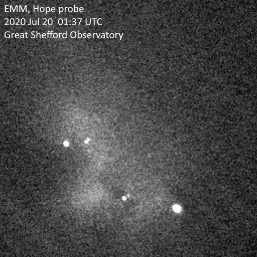 Peter Birtwhistle (@j95_peter) on Twitter photo At least 9 separate moving objects surrounded in a glowing cloud tracked tonight after the <a href="/HopeMarsMission/">Hope Mars Mission</a> launch At least 9 separate moving objects surrounded in a glowing cloud tracked tonight after the <a href="/HopeMarsMission/">Hope Mars Mission</a> launch