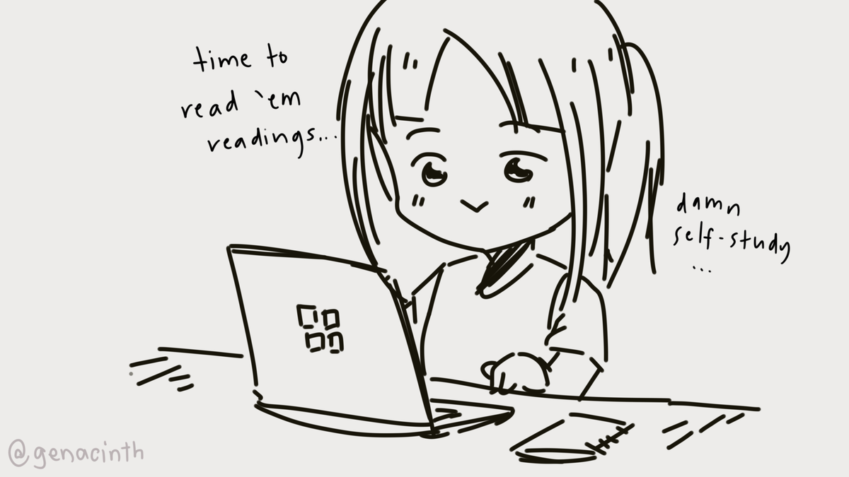 genacinth's tweet photo. online class is 99% self study and 1% class https://t.co/haBBtGaKtg
