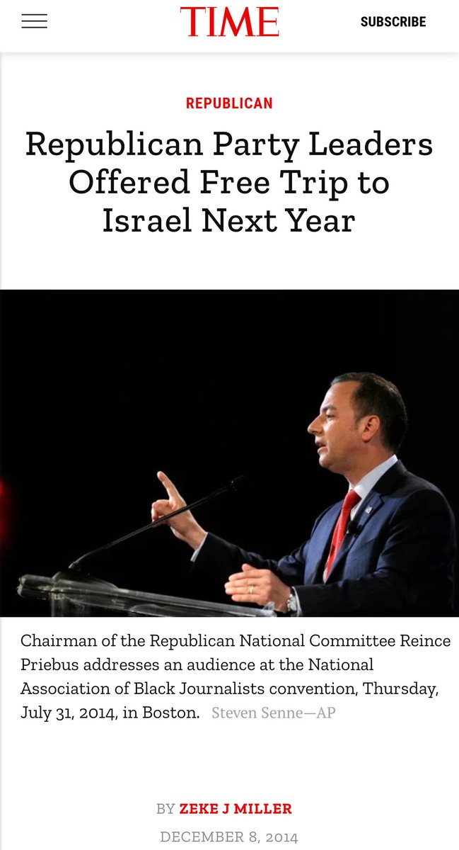 ARP/AFA's Lane invited 168 members of the RNC to a "weeklong all-expenses paid trip to Israel" in Jan/Feb 2015, which ended up being attended by 60 members.Lane has been accompanied on his trips to Israel or other nations by Rand Paul, Huckabee, and Perry. /15