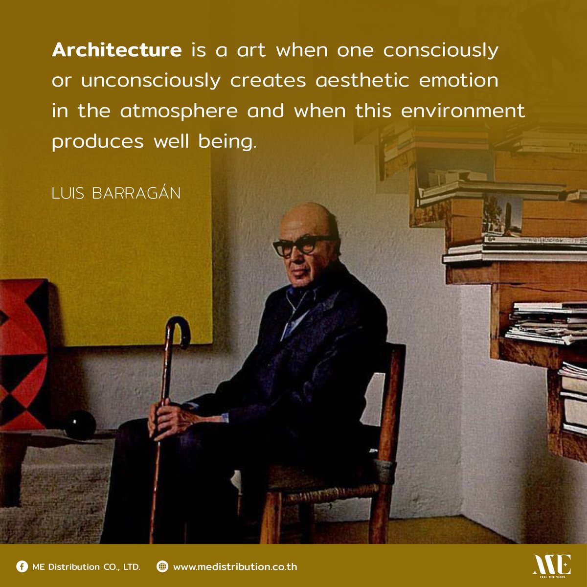 ME_feelthevibes's tweet photo. 💛 Architecture is a art when one consciously 
or unconsciously creates aesthetic emotion 
in the atmosphere and when this environment produces well being.

🎨 LUIS BARRAGÁN

⚽ Admin K.

#LuisBarragan #Quote #ME #Feelthevibes #Wellbeing #Modern #ArchitectbestFriend #Architecture https://t.co/LJ1PIbWY3S