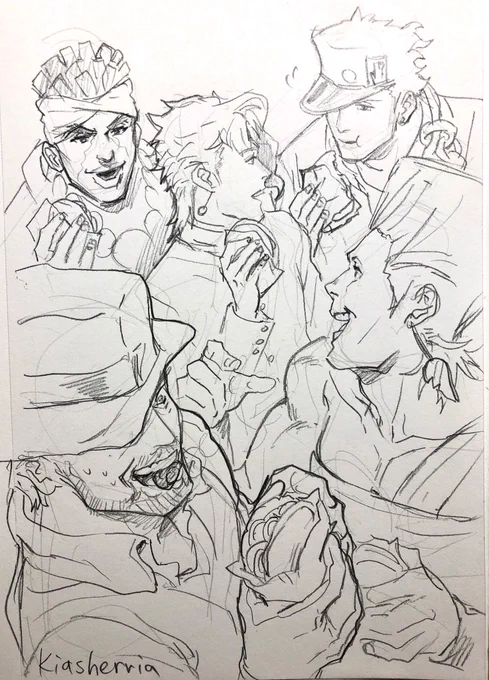 I just want to see them at least having some fun times. ?
Ughhhhhh!!! Why is #polnareff so cute...??? It was a little unexpectedly after I realized what I drew. ?
#jjba #jotaro #kakyoin #avdol #JosephJoestar 