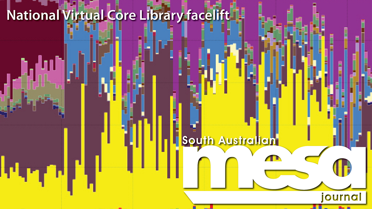 DEM_sagov's tweet photo. #MESAJournal online: improved visuals for National Virtual Core Library (#Hylogger) layer in #SARIG, free downloads helping explorers identify prospective areas for mineral deposits. Read more https://t.co/U86gznrSpz @AuScope #GSSA #HyLogger #SouthAustralia #ExplorationMining https://t.co/UyouUHs6gN