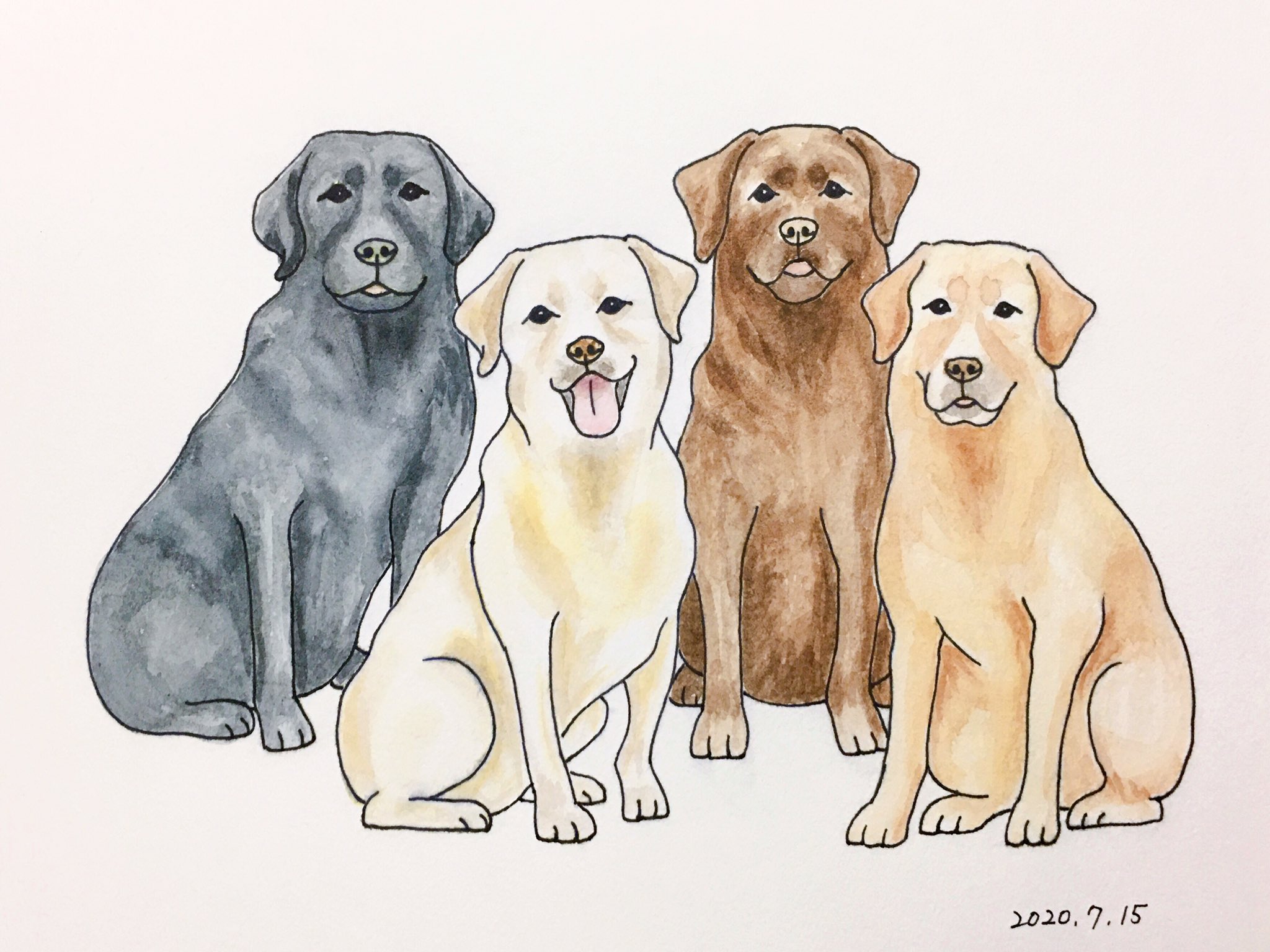 Chippoke 犬絵 ラブラドールレトリバー 4 Lab For Love 透明水彩 透明水彩画 犬 ラブラドール Chippoke犬絵 T Co 8sbmtxpytu Twitter
