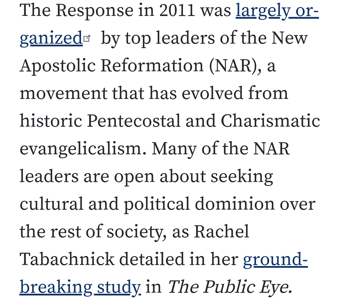 "Many of the NAR leaders are open about cultural and political dominion over the rest of society..."UiP's Jim Garlow, an NAR leader, was involved in organizing Lane's 2011 event. /26