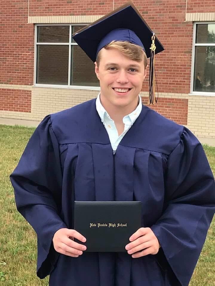 HakesWendy's tweet photo. Super proud that my boy finally got to walk across the stage and receive his diploma. He’s on to bigger goals and accomplishments! As he said, “I’ve worked really hard to become a freshman again!” @JacksonHakes  @SNCfootball @stnorbert https://t.co/XZ2nl0VZc4
