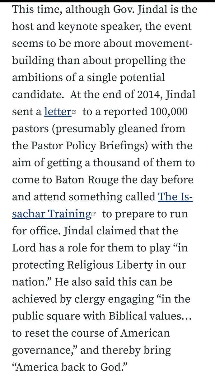 "[Lane's] Pastor Policy Briefings are all-expense-paid events for clergy and their spouses, intended to ground conservative clergy in the dominionist worldview of the organizers, and to showcase candidates who are likely to appeal to the Christian Right."Pastors are targets./27