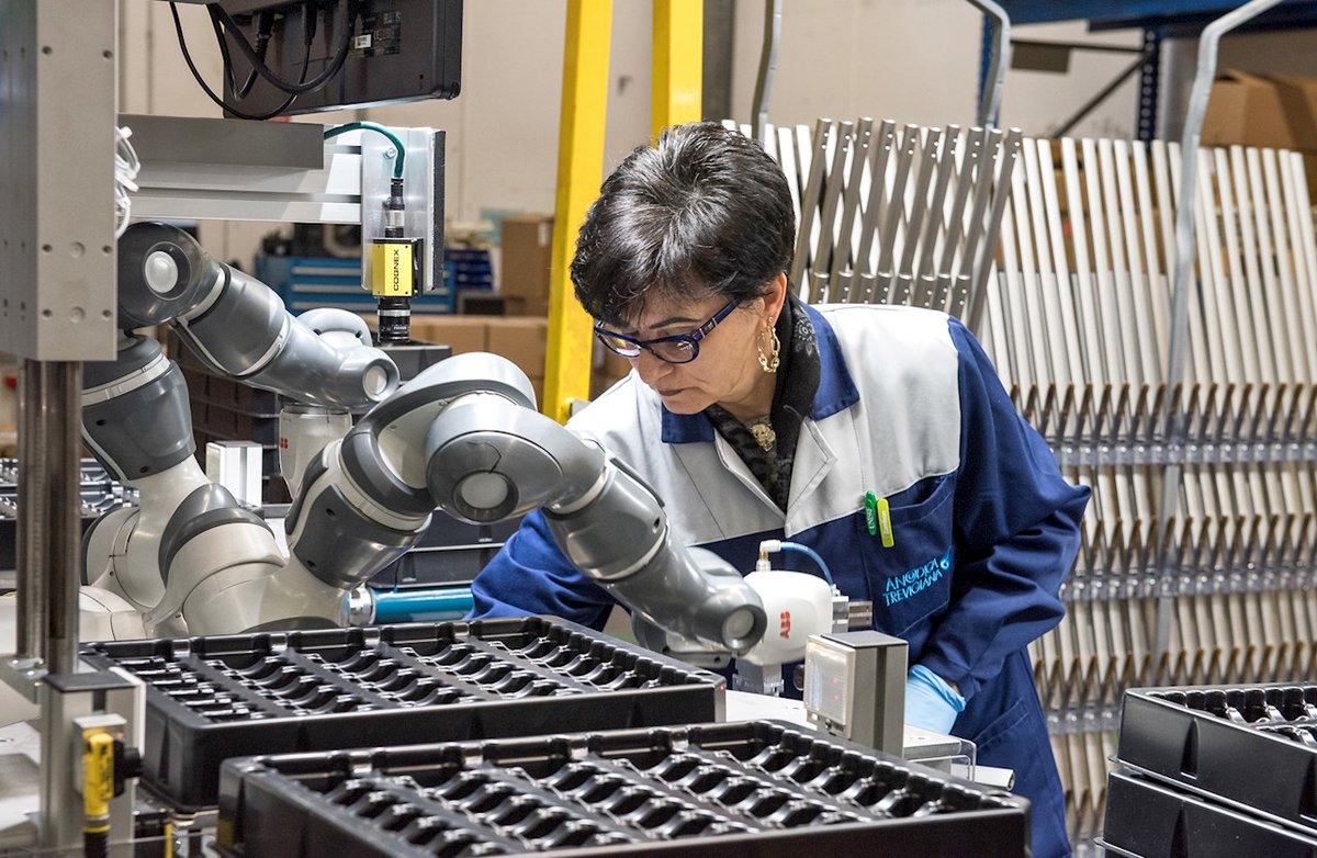 ABB_Japan's tweet photo. ABBの協働型双腕ロボットYuMiはイタリアAnodica社で生産性を20%向上させ、同社が誇る半世紀の伝統を守っています。
https://t.co/coMHWWJ5wp
#産業用ロボット #協働ロボット #5YearsofYuMi https://t.co/jseUjYlOPT