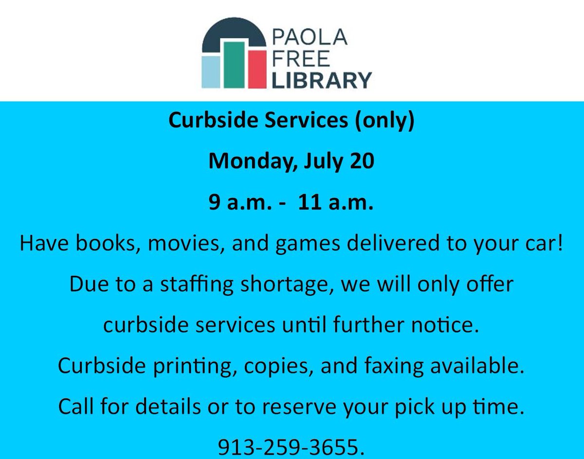 Paola Free Library Paolalibrary Twitter