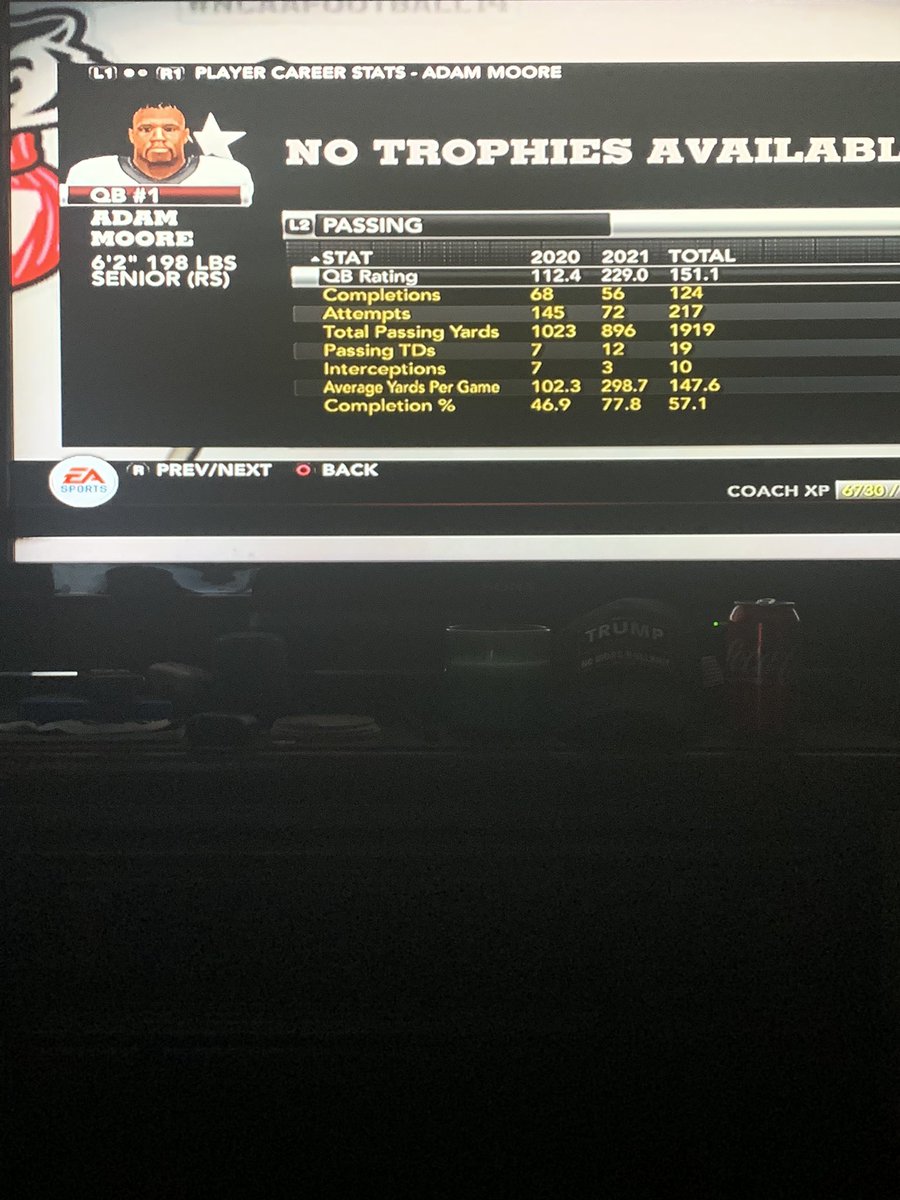 CoachJReevesAM's tweet photo. Come on NCAA Heismsn voters put some respect on this mans name. Adam Moore is leading the entire NCAA in Touchdowns and is only behind Keith Leonard in yards. My QB deserves some respect https://t.co/RRyZQadtFv