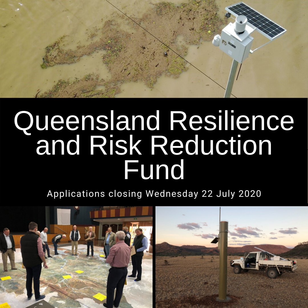 QReconstruction's tweet photo. Applications for the Queensland Resilience and Risk Reduction Fund 2019-20 close this Wednesday.
This is your chance to secure your share of $13.1 million in joint Australian and Queensland government funding: https://t.co/brx8qWf8jO #resilience https://t.co/JG9jw6SGkS