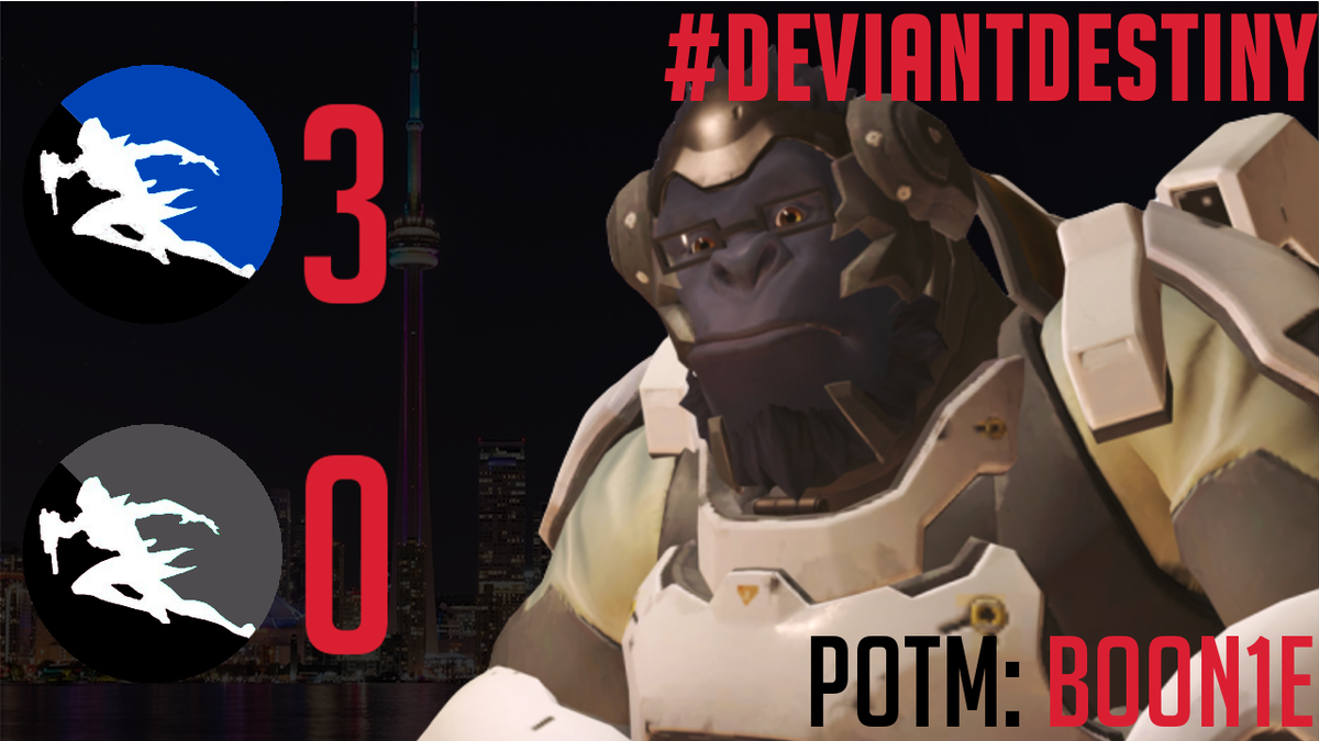 TorontoDeviant's tweet photo. 6 Maps. 2 W's. Your Toronto All Stars bring the victory home for North Division in another sweep against Western Division. They are your All Stars Champs 🏆. Congrats to @Kookiebreed @lil_chip_chip @Rukasukimu for All Stars and @BOON1E_OW for All Stars MVP. #MTD #DeviantDestiny https://t.co/vMbYwcjz15
