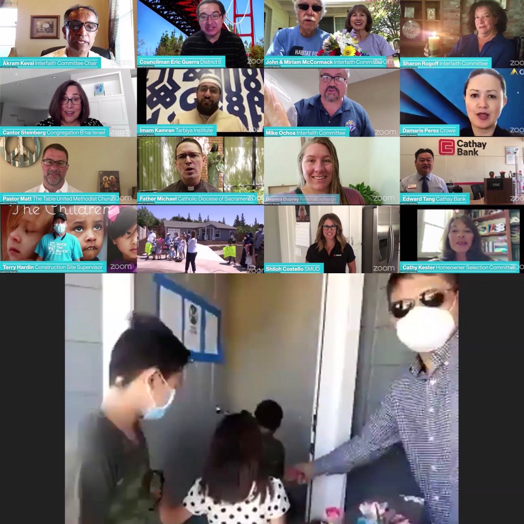 sachabitat's tweet photo. Today we hosted our 1st ever @zoom_us home dedication as we celebrated the completion of 2 new @Habitat_org homes made possible by hard work/sweat equity from the families, 1,000 community volunteer hours, & dozens of partners from our #buildforunity campaign. #WelcomeHome ❤️🔨🏡 https://t.co/ubnoAhpx7x